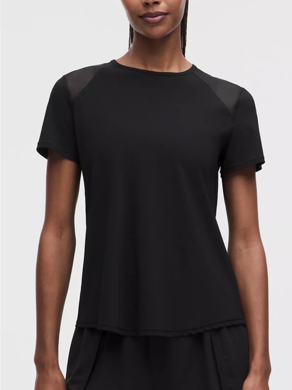Lululemon Sculpt Short Sleeve Shirt Black Women’s 6 Mesh Panels
